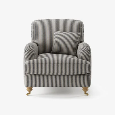 Oak&More Chilworth Cove Navy Striped Fabric Armchair