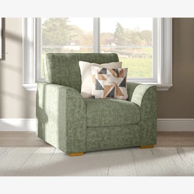 Oak&More Jasper Hunter Green Chenille Fabric Armchair