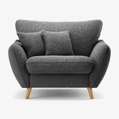 Oak&More Palma Charcoal Chenille Fabric Armchair