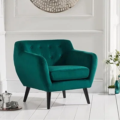 Oak&More Tim Green Velvet Armchair