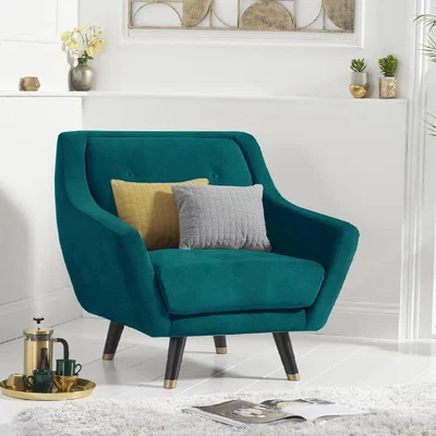Oak&More Lance Armchair in Green Velvet