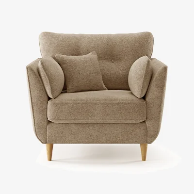 Oak&More Capri Caramel Boucle Fabric Armchair