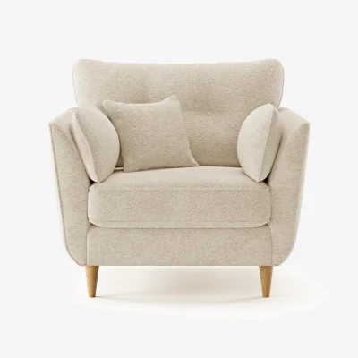 Oak&More Capri Natural Boucle Fabric Armchair