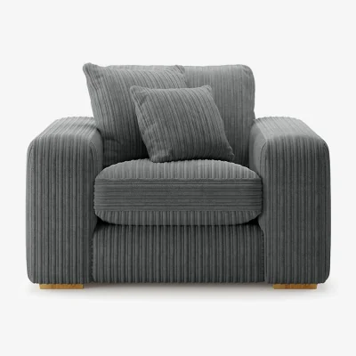 Oak&More Milan Grey Fabric Armchair