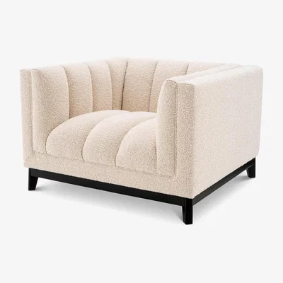 Olivia's Eichholtz Ditmar Chair in Bouclé Cream