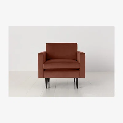 Olivia's Swyft Model 01 Velvet Armchair in Brick