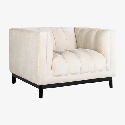 Olivia's Richmond Interiors Beaudy Armchair in White Chenille