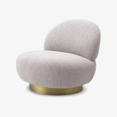 Olivia's Eichholtz Clément Swivel Chair in Bouclé Grey
