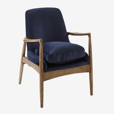 Olivia's Andrew Martin Crispin Armchair Blue Velvet