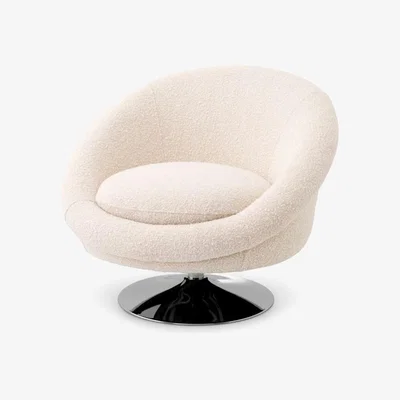 Olivia's Eichholtz Nemo Swivel Chair in Bouclé Cream
