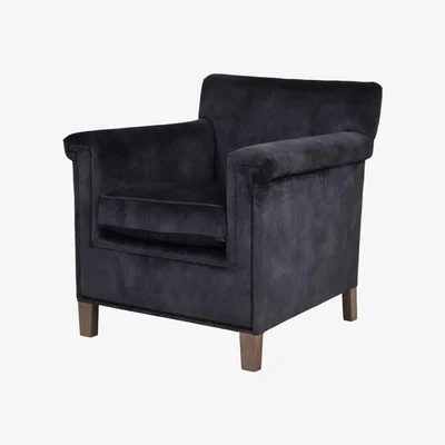 Olivia's Libra Lytham Velvet Armchair Coal