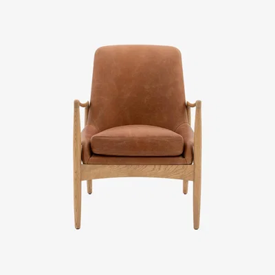 Olivia's Gallery Interiors Carra Armchair in Brown Leather