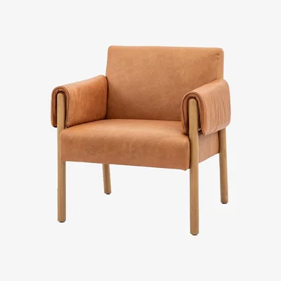 Olivia's Gallery Interiors Melrose Armchair in Brown Leather