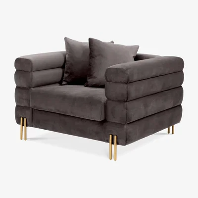 Olivia's Eichholtz York Chair in Savona Grey Velvet