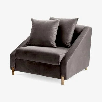 Olivia's Eichholtz Candice Chair in Savona Grey Velvet