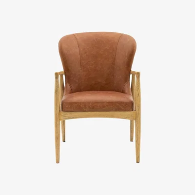 Olivia's Gallery Interiors Noble Armchair in Brown Leather