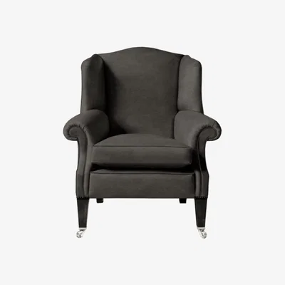 Olivia's Duresta Somerset Leather Wing Armchair / Coffee Bean