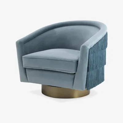 Olivia's Eichholtz Le Vante Swivel Chair in Savona Blue Velvet