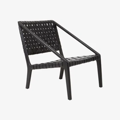 Olivia's Olivia's KoKo Leaned Woven Occasional Chair Black Leather
