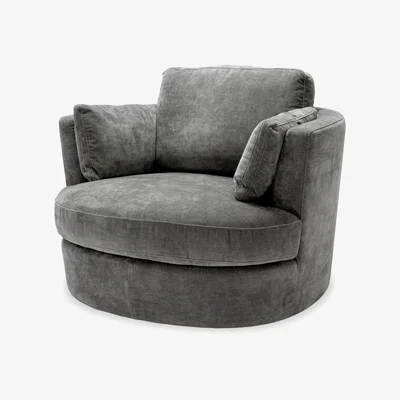 Olivia's Eichholtz Clarissa Swivel Chair in Clarck Grey