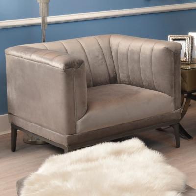 Olivia's Libra Belgravia Ribbed Armchair Grey