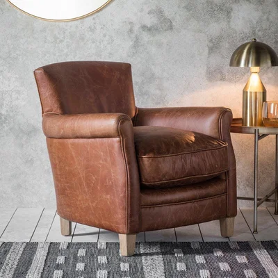 Olivia's Gallery Interiors Mr. Paddington Vintage Brown Armchair | Outlet