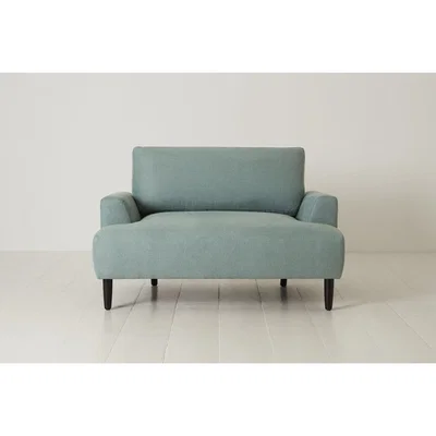 Olivia's Swyft Model 05 Love Seat Linen in Turquoise