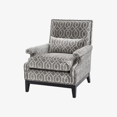 Olivia's Eichholtz Goldoni Armchair Trellis Grey Velvet