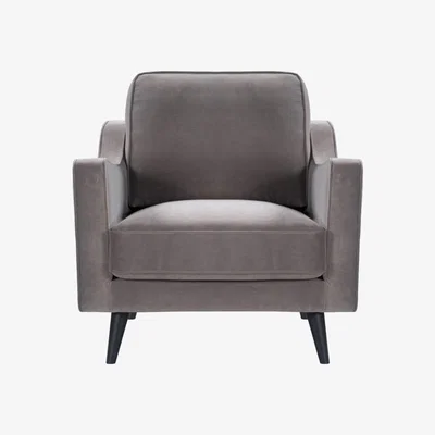 Olivia's Twenty Ten Daffy Stone Grey Velvet Armchair