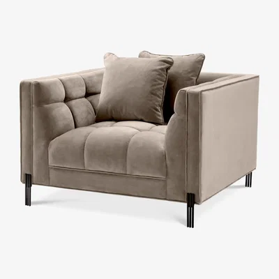 Olivia's Eichholtz Sienna Chair in Savona Greige Velvet
