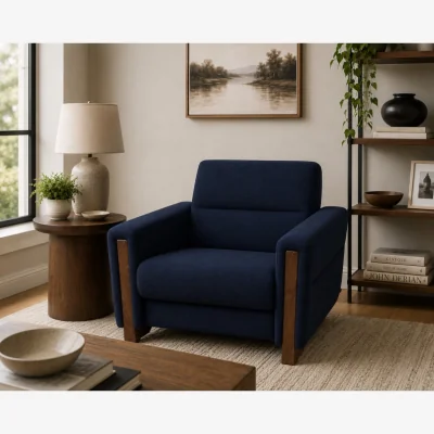 Downtown Stressless Fiona Chair in Fabric - 1 x Upholstered Arm LHF