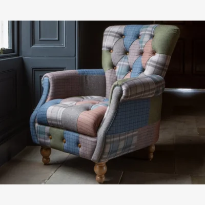 Downtown Jester Cool Hues Patchwork Armchair