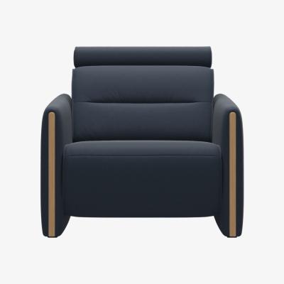 Downtown Stressless Emily Chair With Wood Arm - Batick Leather, Minimal