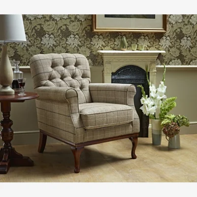 Downtown Wood Bros Burnham Armchair - Moon Fabric Heritage 2