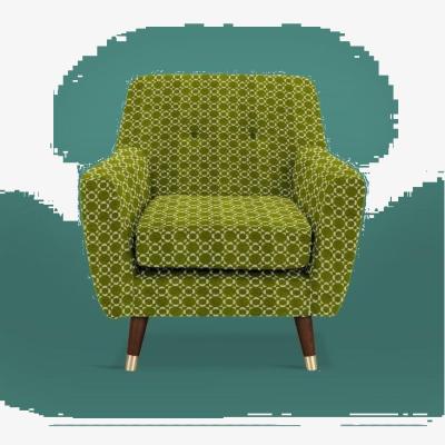Downtown Orla Kiely Rose Armchair, Brass