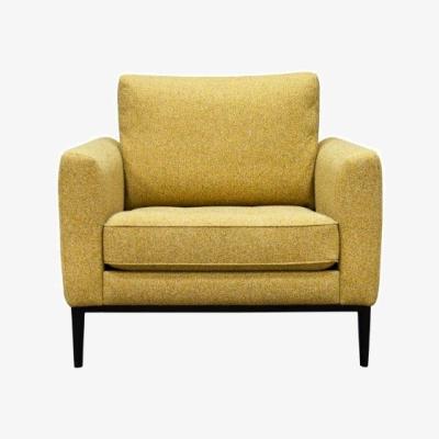 Downtown Jay Blades X G Plan Ridley Chair - Body Accent Fabric - Wooden Leg, Leather, Tweed