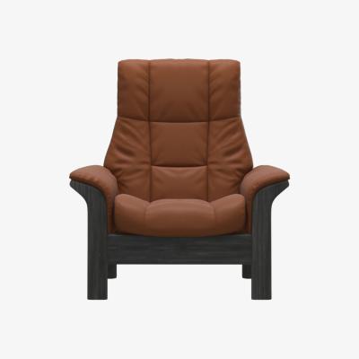Downtown Stressless Windsor High Back Recliner Chair - Paloma Black