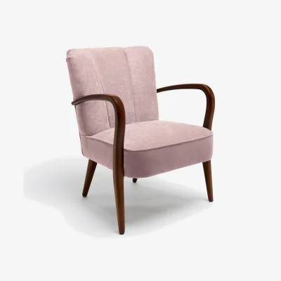 Oliver Bonas Sofia Pink Chenille & Velvet Armchair