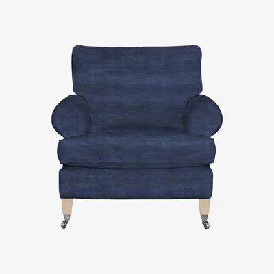 Perch and Parrow Delcor Fulham Armchair in Blue Lavender