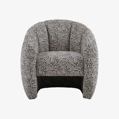 Perch and Parrow Bubble Tub Chair in Monochrome Pattern