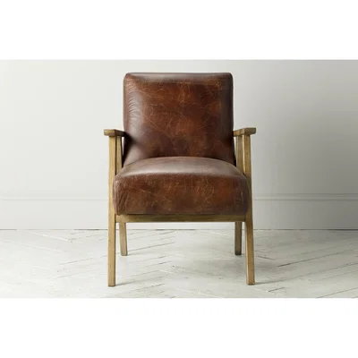 Perch and Parrow Dan Leather Armchair in Pecan Brown