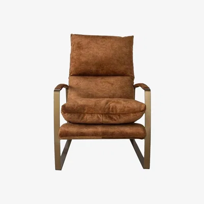 Perch and Parrow Spencer Faux Suede Lounge Chair in Tan