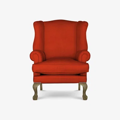 Perch and Parrow Delcor Georgian Wing Armchair in Marmalade Orange