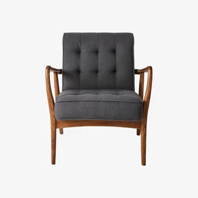Perch and Parrow Brad Linen Armchair in Graphite Grey