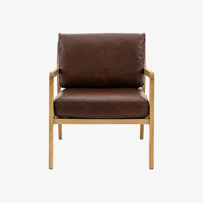 Perch and Parrow Easygoing Armchair in Leather
