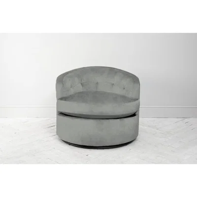 Perch and Parrow Lia Swivel Armchair in Sidewalk Grey