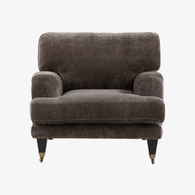 Perch and Parrow Fairmont Armchair in Velour Grey