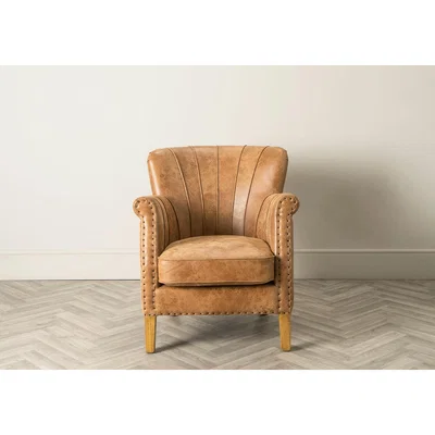 Perch and Parrow Delta Leather Armchair in Coffee