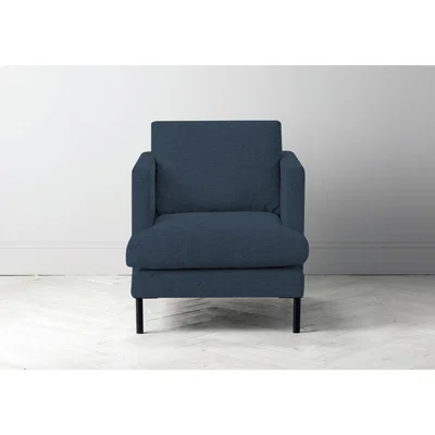 Perch and Parrow Justin Armchair in Oxford Blue