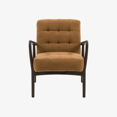Perch and Parrow Brad Faux Sheepskin Armchair in Ochre